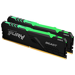 Kingston Fury Beast RGB - 2 x 16 Go (32 Go) - DDR4 3200 MHz - CL16 Kingston Fury Beast RGB - 2 x 16 Go (32 Go) - DDR4 3200 MHz - CL16