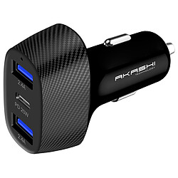 Akashi Turbo Chargeur Allume Cigare USB-C 37W + 2x USB-A Akashi Turbo Chargeur Allume Cigare USB-C 37W + 2x USB-A