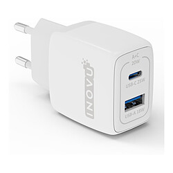 INOVU Chargeur Secteur 25W 2 en 1 (USB-A + 1 x USB-C) Power Delivery