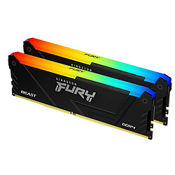 Kingston Fury Beast RGB - 2 x 16 Go (32 Go) - DDR4 3200 MHz - CL16 Kingston Fury Beast RGB - 2 x 16 Go (32 Go) - DDR4 3200 MHz - CL16