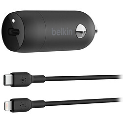 Belkin Chargeur 30W voiture avec câble USB-C vers Lightning (30W) - noir Belkin Chargeur 30W voiture avec câble USB-C vers Lightning (30W) - noir