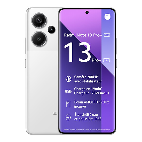 Smartphone Xiaomi Redmi Note 13 Pro Plus 5G (blanc) - 512 Go