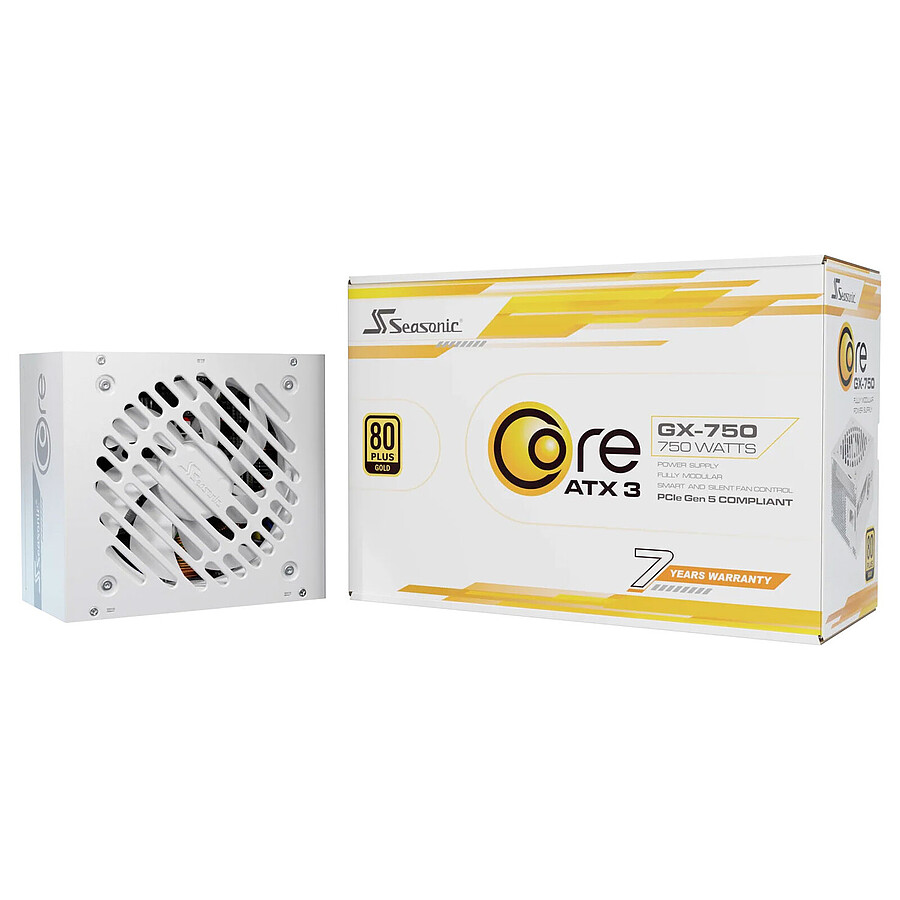 Alimentation PC Seasonic CORE GX ATX 3 (2024) 750 W - Blanc